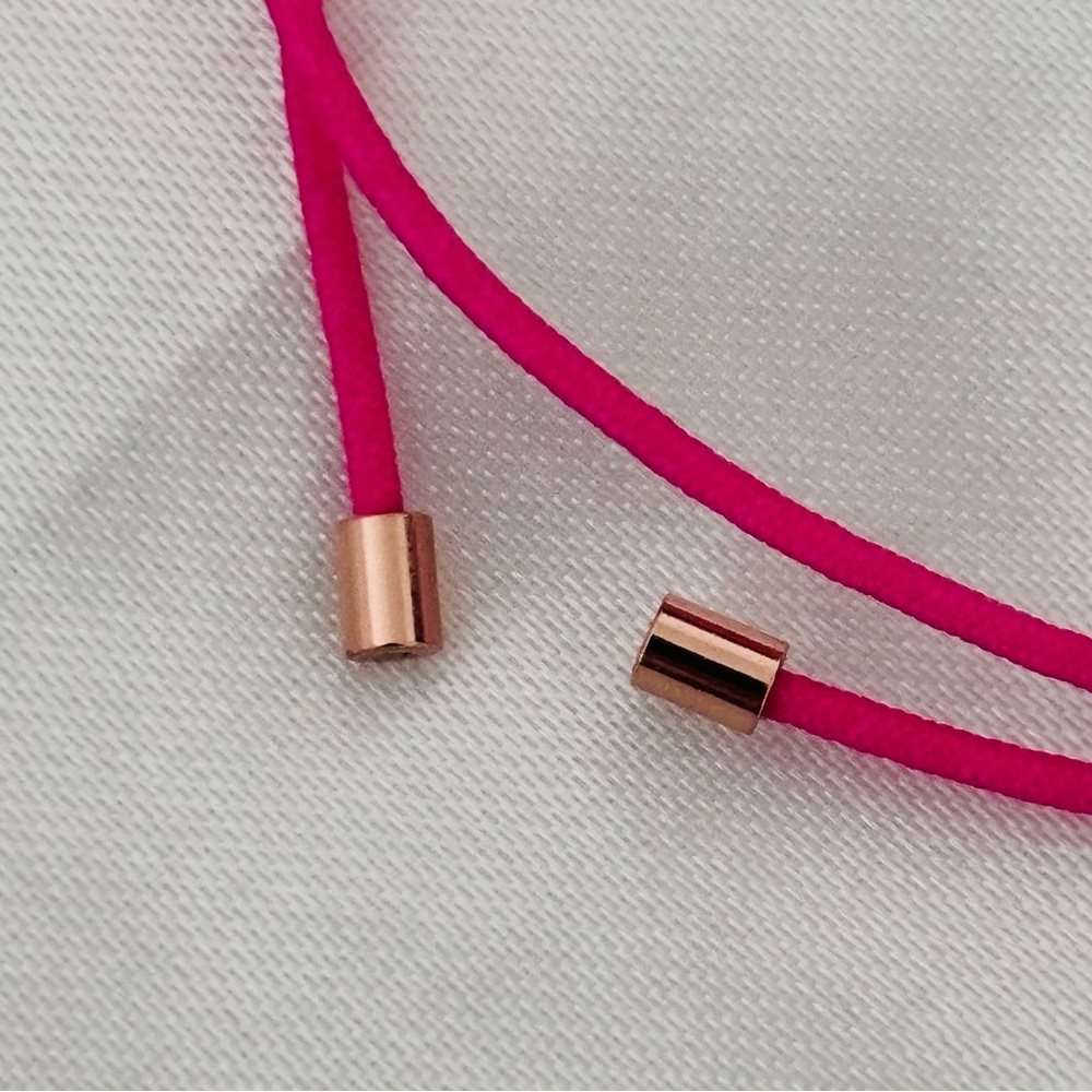 Marc by Marc Jacobs Fuchsia Cord Bracelet with Gold Charms NWOT - Picture 6 of 6